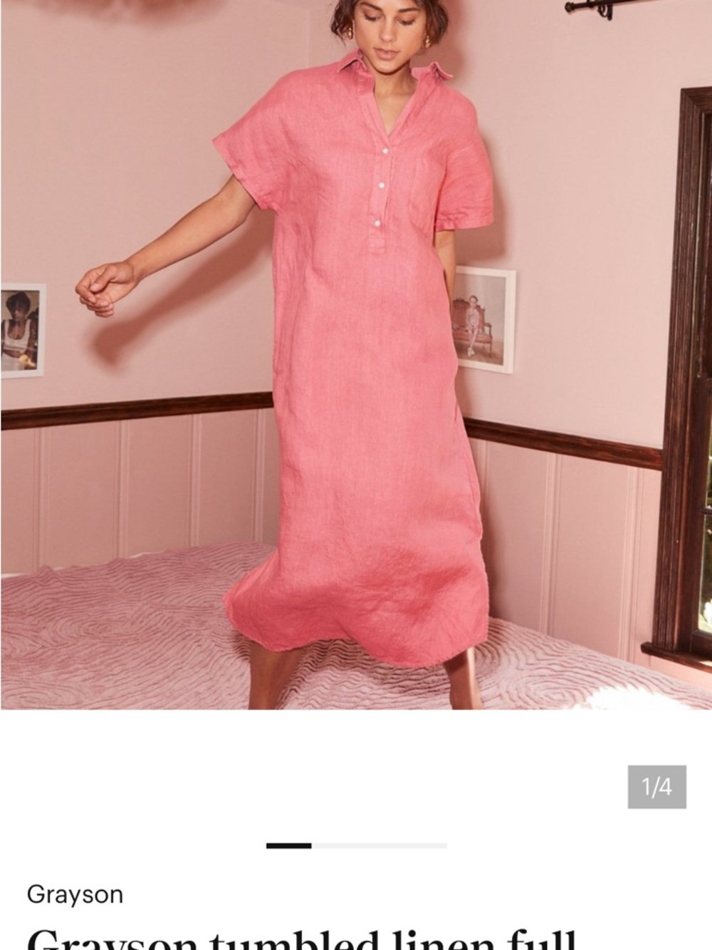 The Artist Washed Sage Midi Shirt Dress with Pocket - Picture 5 of 7